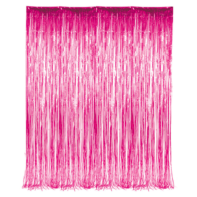Pink Foil Fringe Curtain 36"x96"