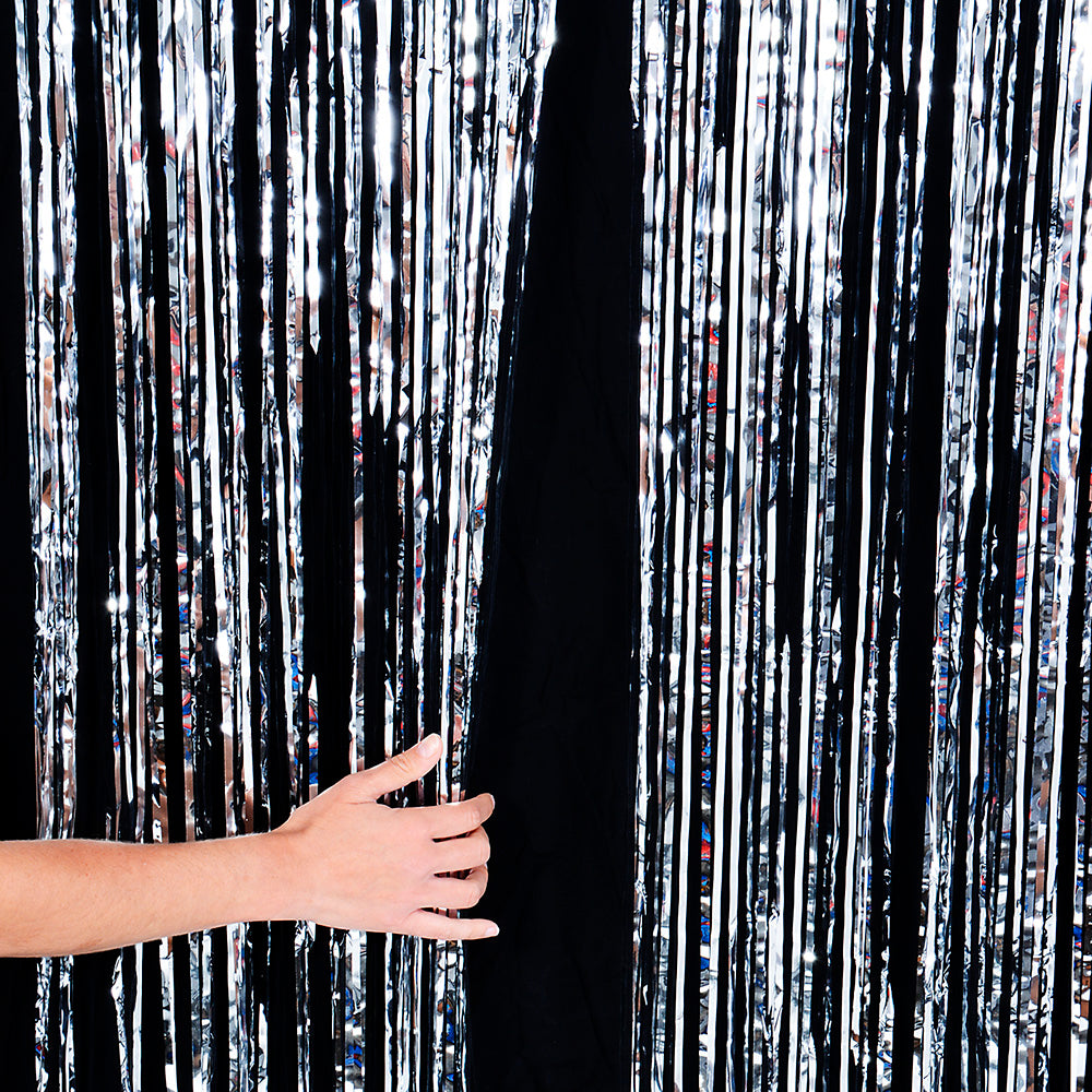 Silver Foil Fringe Curtain 36x96