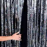 Silver Foil Fringe Curtain 36x96