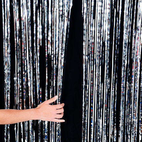 Silver Foil Fringe Curtain 36x96
