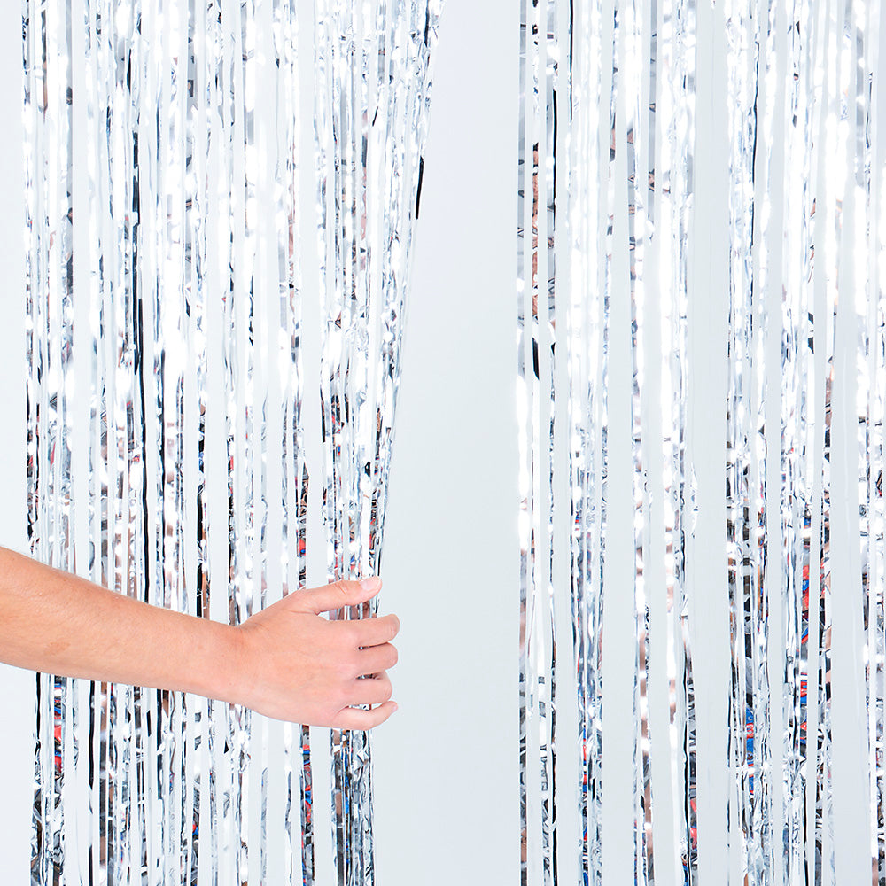 Silver Foil Fringe Curtain 36x96