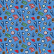 Cotton Print Blue Patch Perfect Sports Fabric 43/44"