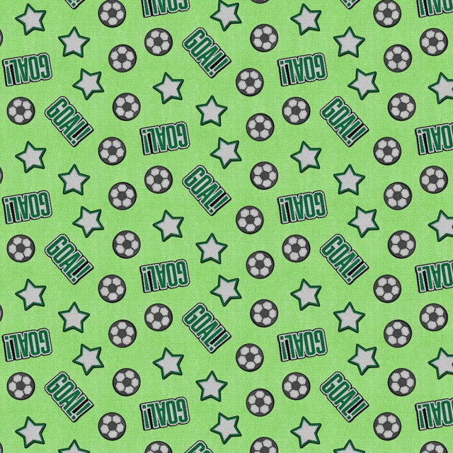 Cotton Print Green Patch Perfect Soccer Fabric 43/44