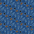 Cotton Football Fabric Blue Patch Perfect 43/44