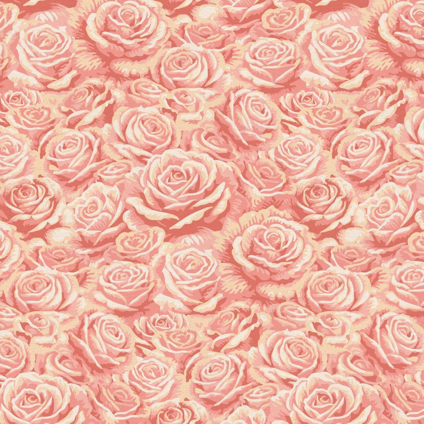 Cotton Fabric Pink Roses Are Red Rose Bouquets Wideback 118"