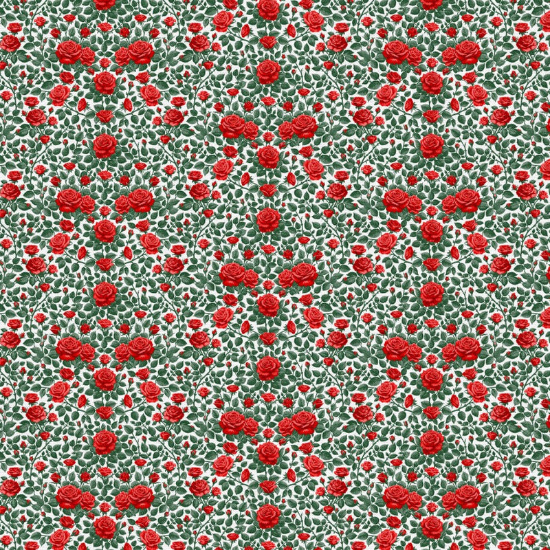 Cotton Fabric Red Roses Are Red Rose Trellis Wideback 118"