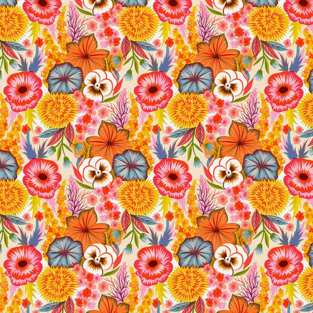 Cotton Print Multi Bubble Bath Flower Carpet 118" Wideback Fabric