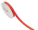 3/8"x 25 yards Red It's a Girl Baby Shower Printed Satin Gift Ribbon - Pack of 15 Rolls