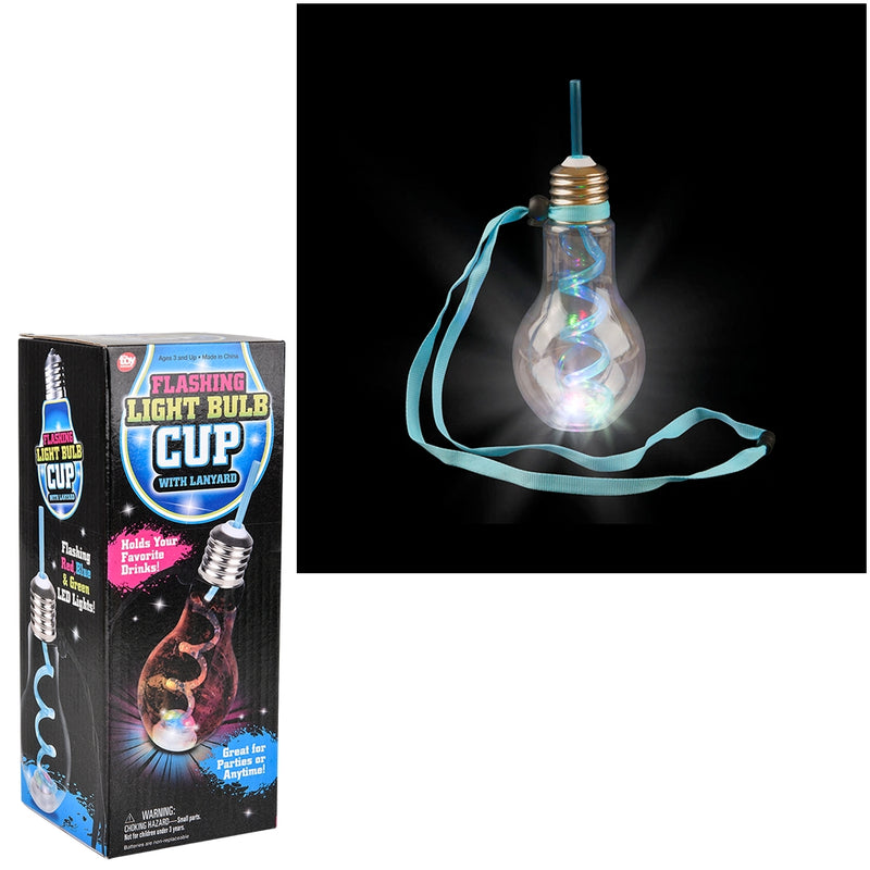 Flashing Light Bulb Cup With Lanyard