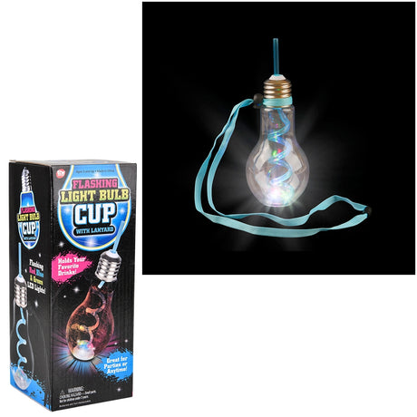 Flashing Light Bulb Cup With Lanyard