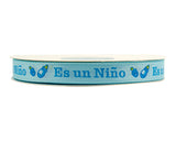3/8"x 25 yards Es un Niño Baby Shower Spanish Single Face Satin Gift Ribbon