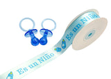7/8"x 25 yards Es un Niño Baby Shower Spanish Single Face Satin Gift Ribbon