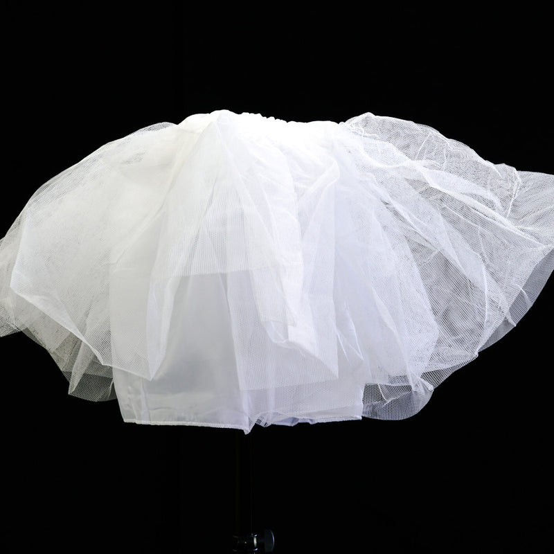 13 Inch White Tulle Petticoat Baptism Hoopless Slip Skirt