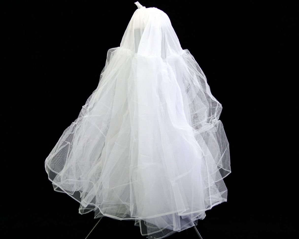 White Tulle Petticoat 37 Inch Bridal Hoopless Crinoline Underskirt