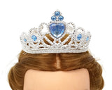 Blue-Silver Jeweled Tiara Party Favor - Pack of 12 Plastic Crowns
