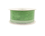 1.5"x25 yards Sage/Silver Organza Pull Bows Gift Ribbon