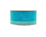 1.5"x25 yards Turquiose/Silver Organza Pull Bows Gift Ribbon - Pack of 5 Rolls