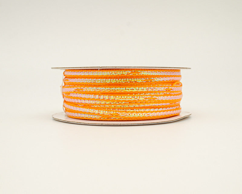 1/8"x50 yards Gold Yellow Organza Pull Bows Ribbon with Iridescent Edge - Pack of 7 Rolls