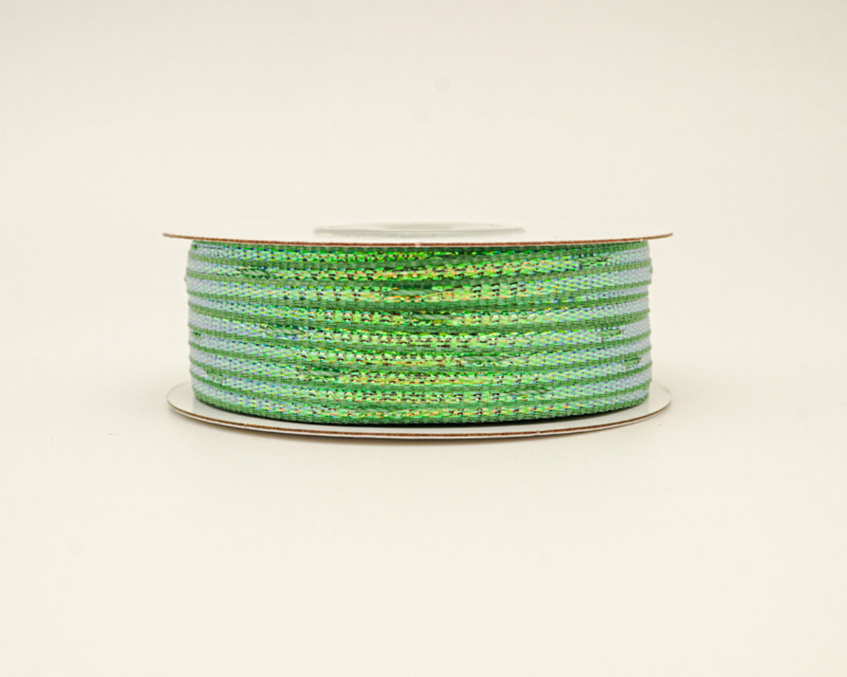 1/8"x50 yards Sage Organza Pull Bows Ribbon with Iridescent Edge