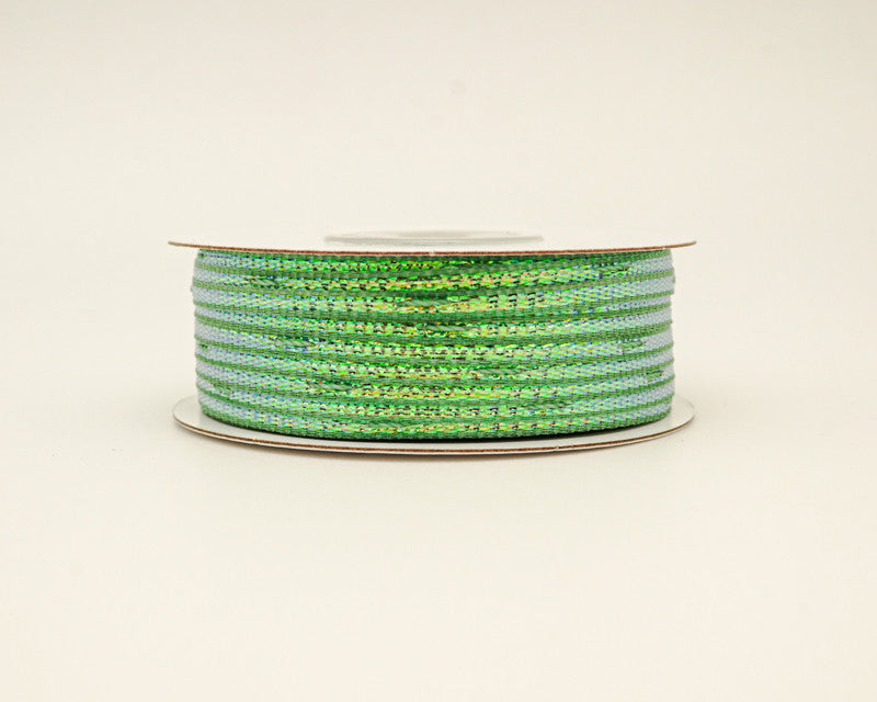 1/8"x50 yards Sage Organza Pull Bows Ribbon with Iridescent Edge - Pack of 7 Rolls