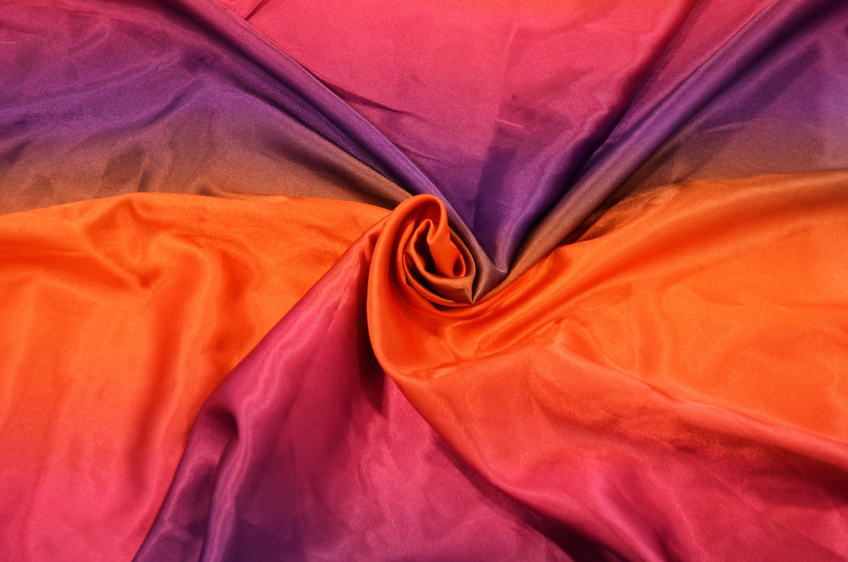 Rainbow Charmeuse Satin Fabric - Multi Color Ombre, 58/60" Width (1 Yard)