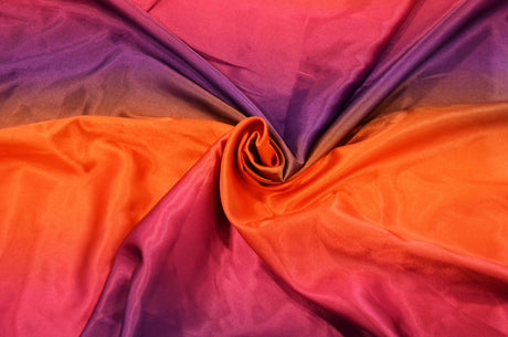 Rainbow Charmeuse Satin Fabric - Multi Color Ombre, 58/60" Width (1 Yard)