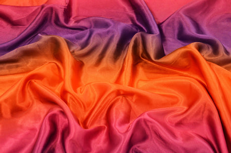 Rainbow Charmeuse Satin Fabric - Multi Color Ombre, 58/60" Width (1 Yard)