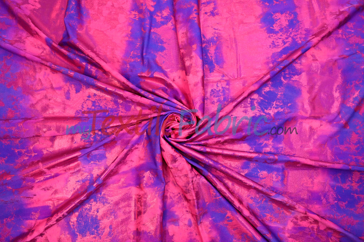 Tie Dye Hologram Spandex Fabric - Vibrant Multicolor Tie Dye, 58/60" Width (1 Yard)