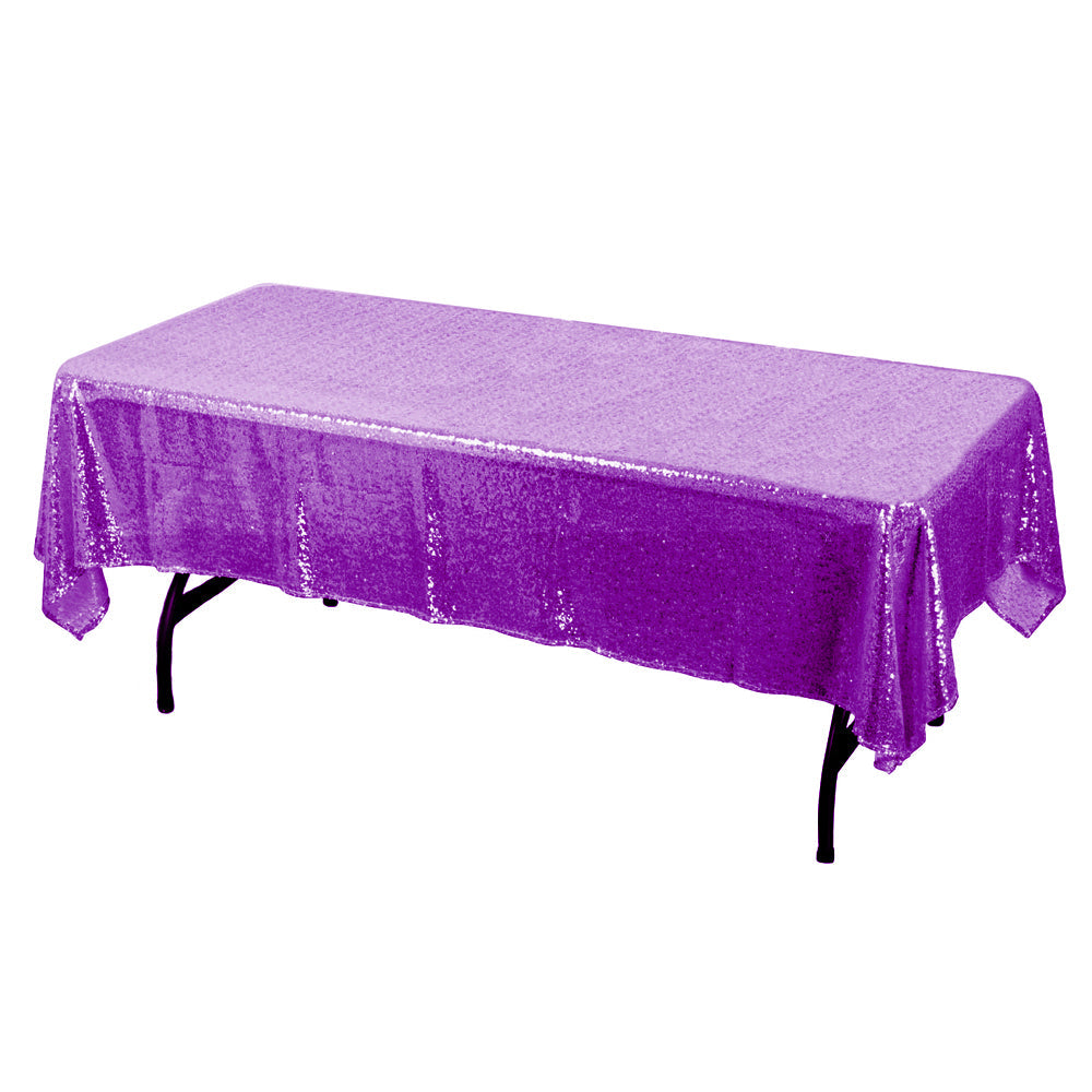 Purple Glitz Sequin Rectangular Tablecloth 60 x 108″