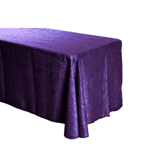 Purple Crinkle Crushed Taffeta Rectangular Tablecloth 90 x 132″