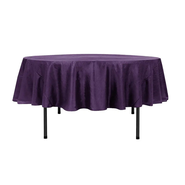 90″ Purple Crinkle Crushed Taffeta Round Tablecloth