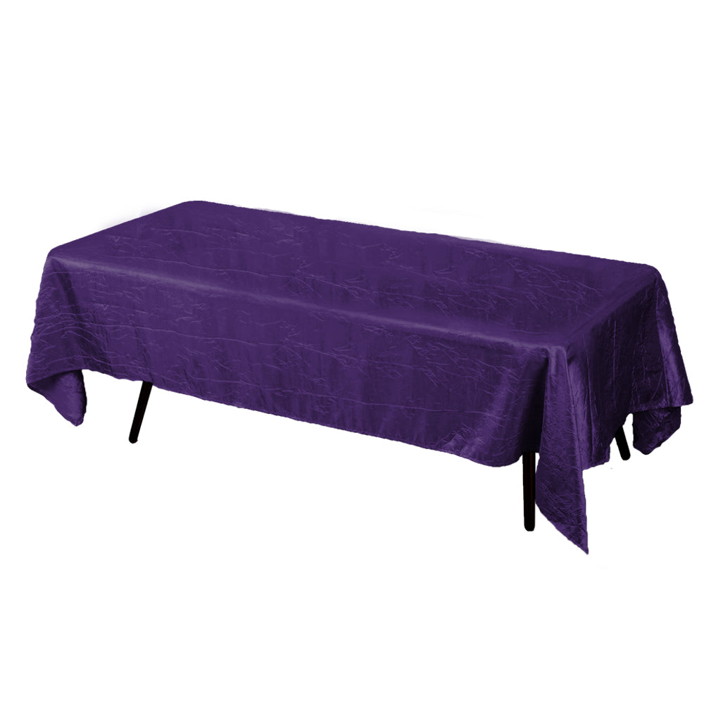 Purple Crinkle Crushed Taffeta Rectangular Tablecloth 60 x 108″