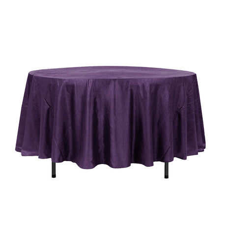 108″ Purple Crinkle Crushed Taffeta Round Tablecloth