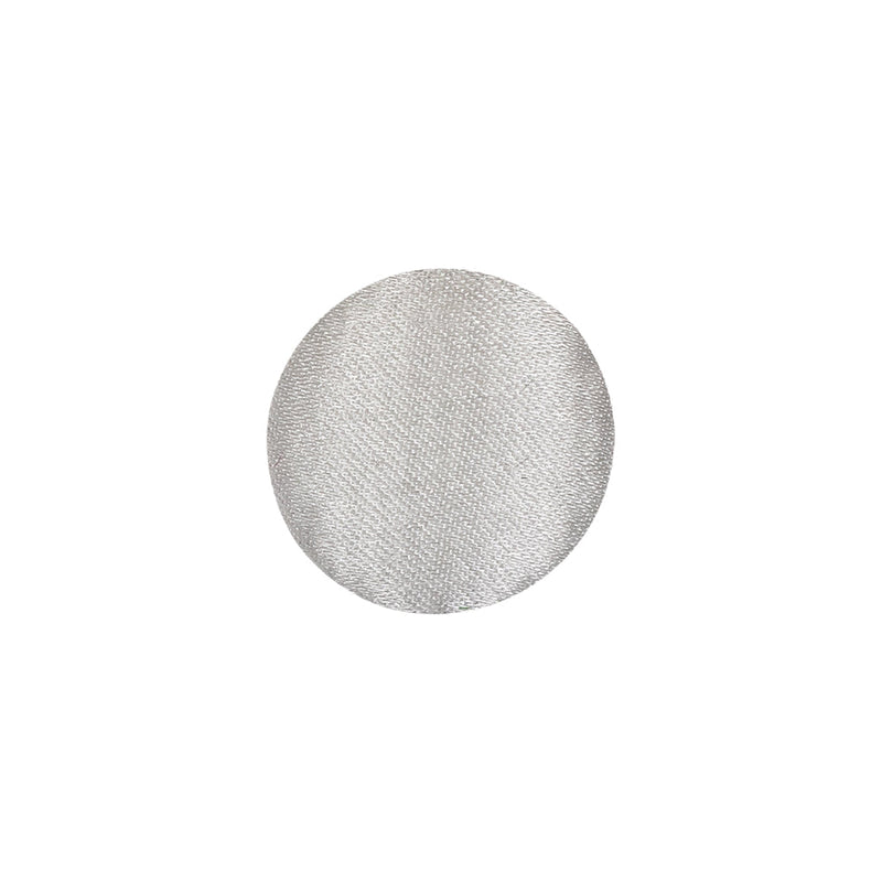 Mood Exclusive Bright White Silk Covered Button - 24L/15mm