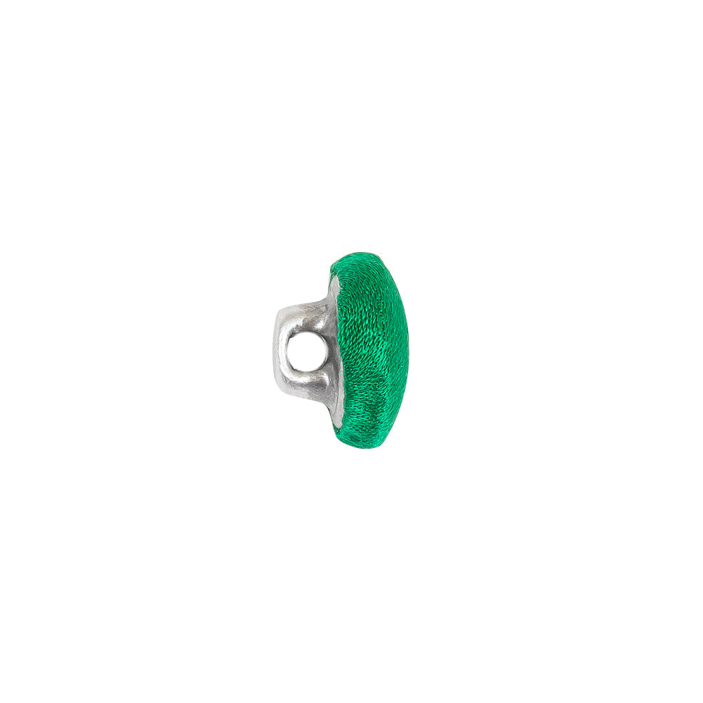 Mood Exclusive Kelly Green Silk Covered Button - 18L/11.5mm