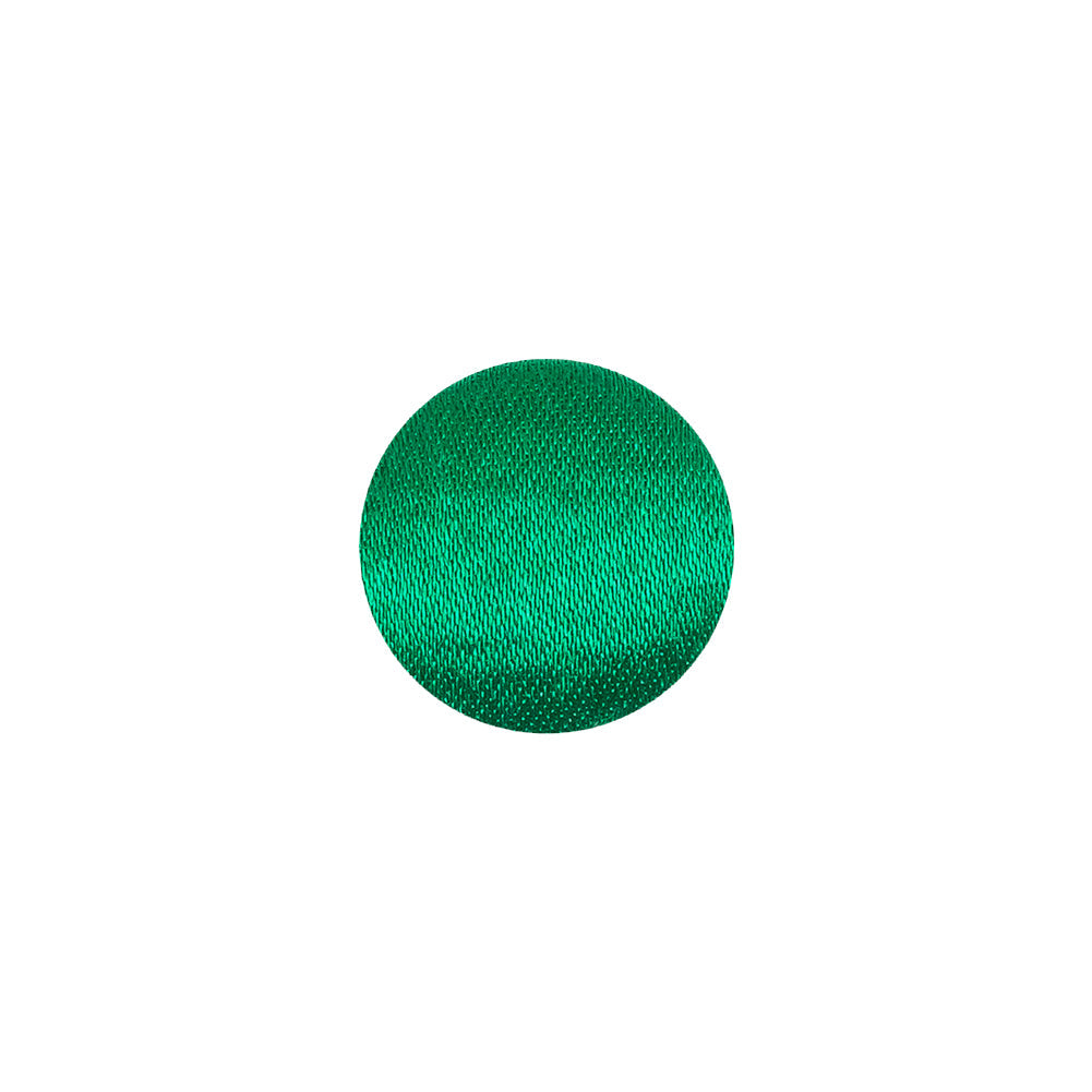 Mood Exclusive Kelly Green Silk Covered Button - 20L/12.5mm