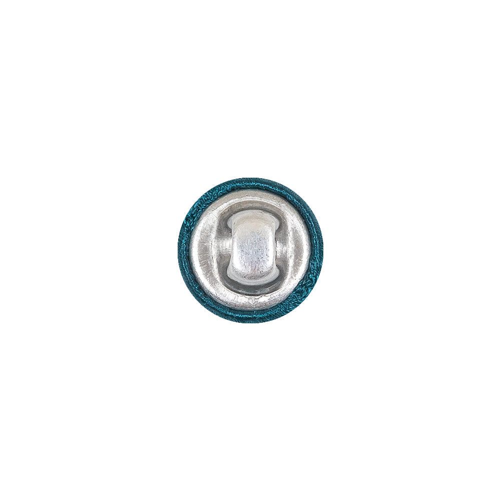 Mood Exclusive Deep Teal Silk Covered Button - 18L/11.5mm