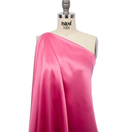 Stretch Silk Charmeuse - Carmine Rose - Premium Collection