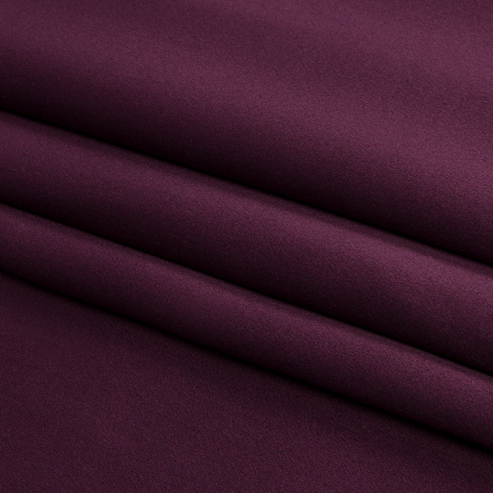 Stretch Silk Charmeuse - Eggplant - Premium Collection