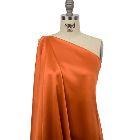 Stretch Silk Charmeuse - Burnt Orange - Premium Collection