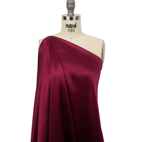 Stretch Silk Charmeuse - Maroon - Premium Collection