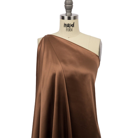 Stretch Silk Charmeuse - Light Brown - Premium Collection