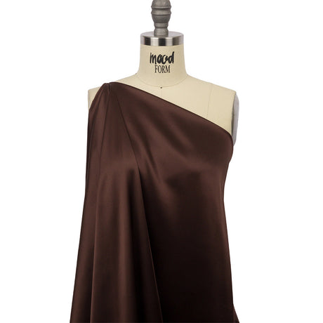 Stretch Silk Charmeuse - Dark Brown - Premium Collection