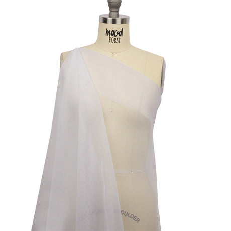 Silk Organza 44" - Bright White - Premium Collection