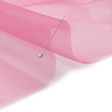Silk Organza 44" - Carmine Rose - Premium Collection