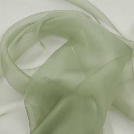 Silk Organza 44" - Oil Green - Premium Collection