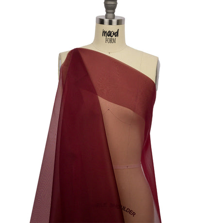 Silk Organza 44" - Maroon - Premium Collection