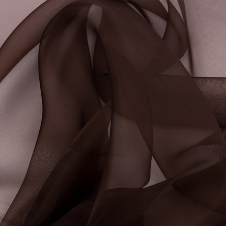 Silk Organza 44" - Dark Brown - Premium Collection