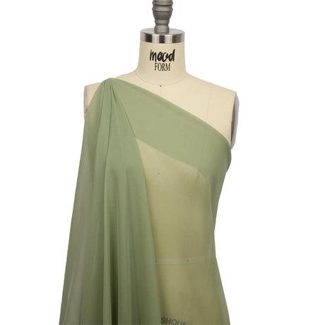 Silk Chiffon 44" - Oil Green - Premium Collection
