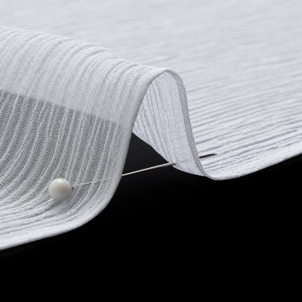 Crinkled Silk Chiffon - Bright White - Premium Collection